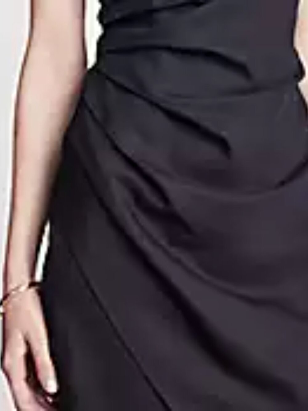 NWOT LOFT Black Mini Dress with Ruffle Detail at waist.  Size 16 - Picture 3 of 3